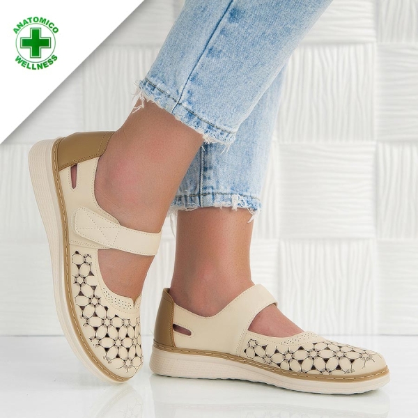 Обувки Ameila Beige