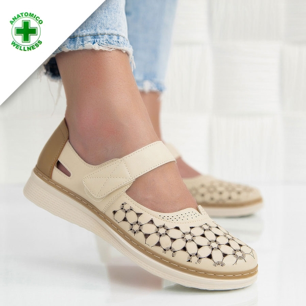 Обувки Ameila Beige