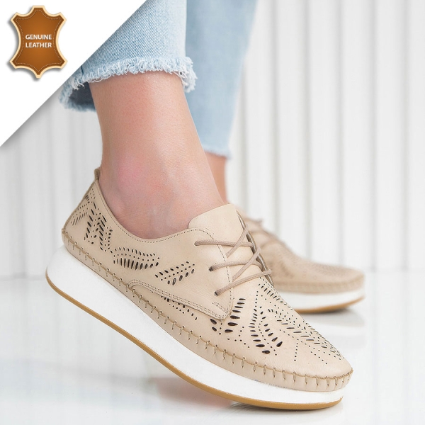 Обувки Flora Beige