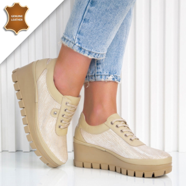 Обувки Lidia Beige